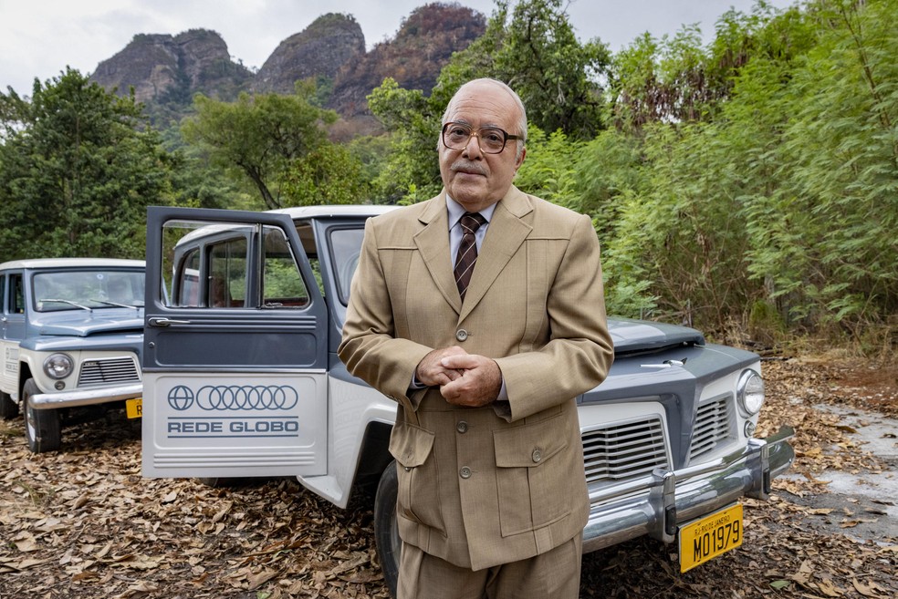Roberto Marinho (Tony Ramos) no 'Show 60 anos' — Foto: Globo/ Fábio Rocha