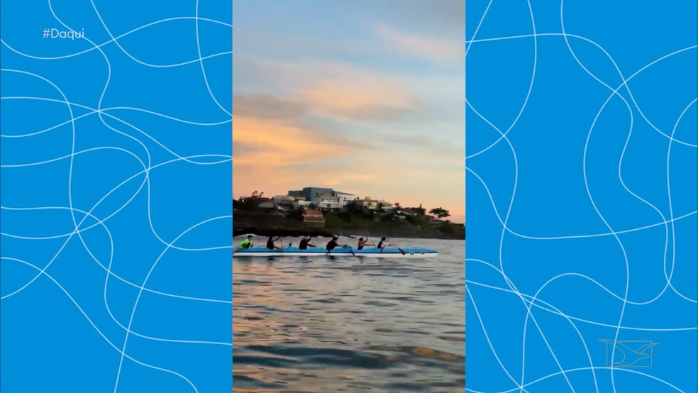 Nynrod embarcou em um passeio de canoagem com um grupo que explora as belezas do litoral da Ilha de São Luís — Foto: Reprodução/TV Mirante