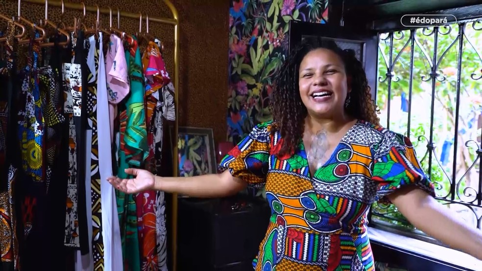 Vanessa Mendon&ccedil;a &eacute; estilista e multiartista, sua marca autoral e de produ&ccedil;&atilde;o familiar trabalha com tecidos trazidos do continente africano - &Eacute; do Par&aacute; - TV Liberal &mdash; Foto: Divulga&ccedil;&atilde;o/TV Liberal