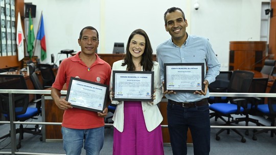 
Inter TV dos Vales é homenageada na Câmara Municipal de Ipatinga por série de reportagens sobre autismo - Foto: (Laizer Pimentel)