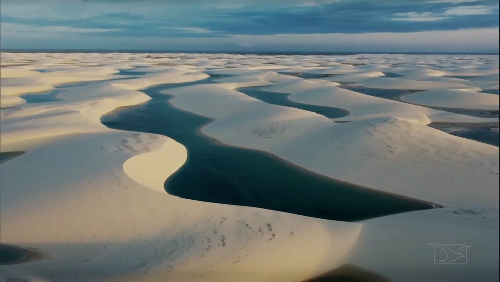 Repórter Mirante destacou os bastidores da concessão do título de Patrimônio Natural da Humanidade aos Lençóis Maranhenses — Foto: Reprodução/TV Mirante