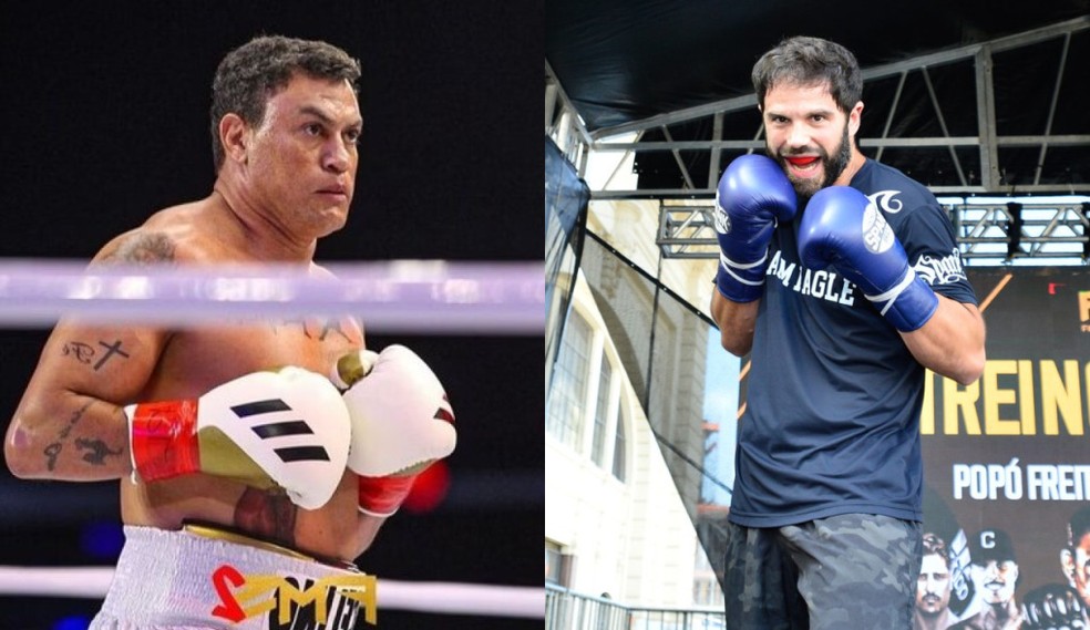 Acelino Popó e Duda Nagle se enfrentam na luta principal do ‘Fight Music Show’ — Foto: FMS2/ Eduardo Martins/Brazil News