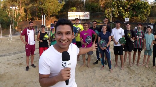 Programão mostra o sucesso do 'beach tennis' mesmo fora do litoral - Foto: (Reprodução/Programão de Sábado)