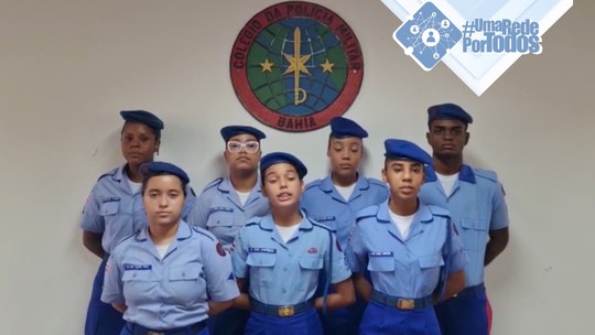 Alunos do Colégio da Polícia Militar arrecadam doações para o Nacci - Foto: (TV Bahia)