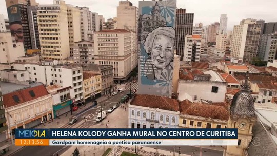 Poetisa recebe homenagem com mural gigante em prédio de Curitiba - Programa: Meio Dia Paraná - Curitiba 